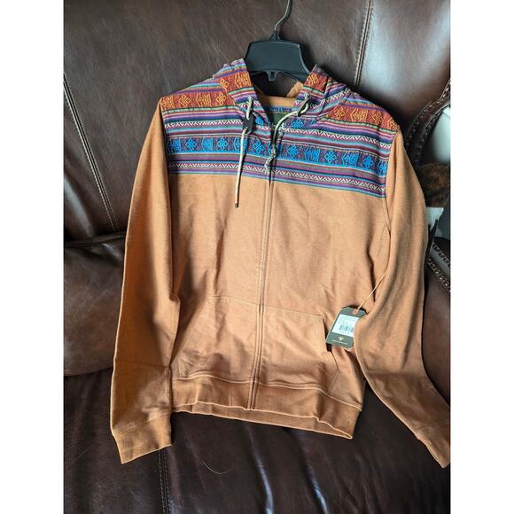 Howler Brothers Brown Hoodie with Multicolor Pattern - Picture 1 of 11